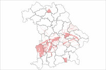 Bayernkarte mit Schadensgebieten höhere Gewalt